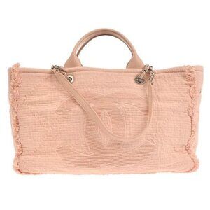 Chanel Light Pink Canvas Deauville 2way Tote Bag